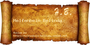 Helfenbein Belinda névjegykártya